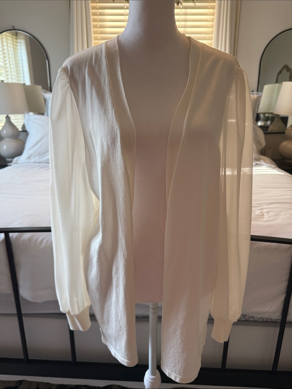 Alfani Ivory Open-Front Lightweight Cardigan